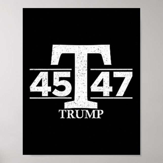 Affiche Donald Trump 45 47 45e 47e Président (Devant)