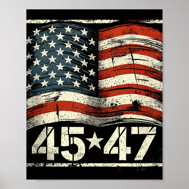 Affiche Donald Trump 45 47 Jour de l'investiture 2025 Prés (Devant)