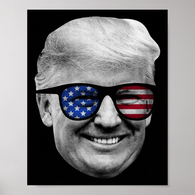 Affiche Donald Trump 4 juillet drapeau américain (Devant)