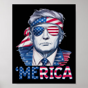 Affiche Donald Trump a gagné les élections 2024 drapeau d'