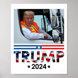 Affiche Donald Trump À Garbyge Truck Team Garge Pour Trump