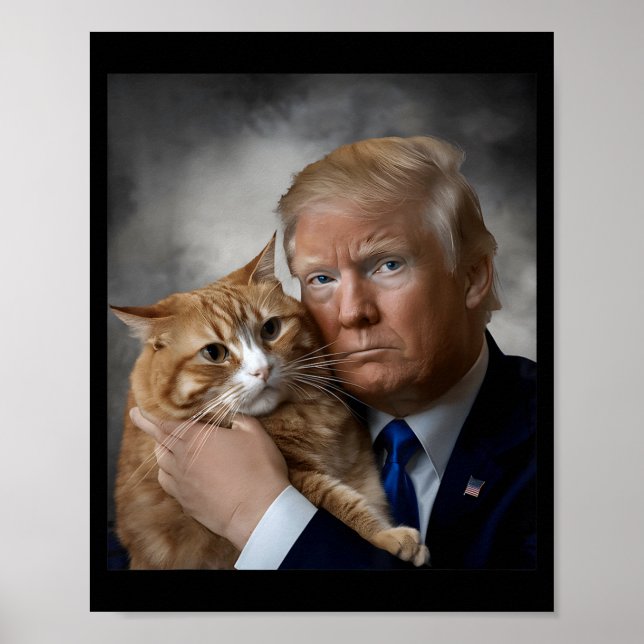 Affiche Donald Trump And Cat Funny Trump And Cat, Litical  (Devant)