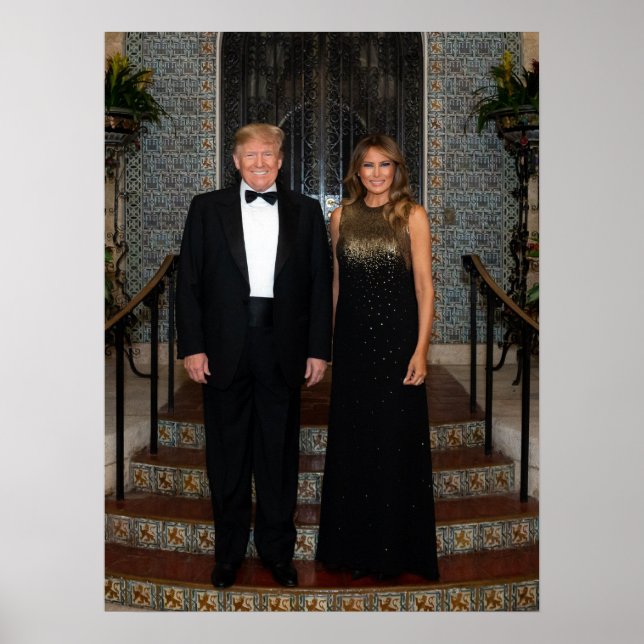 Affiche Donald Trump Avec La Première Dame Melania (Devant)