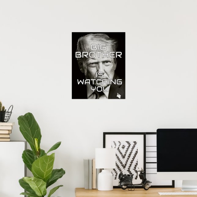 Affiche Donald Trump Big Brother vous regarde (Bureau à domicile)