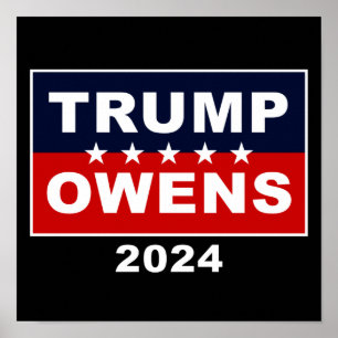 Affiche Donald Trump & Candace Owens 2024 Élection américa