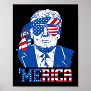 Affiche Donald Trump Chemise Merica Trump Drapeau américai