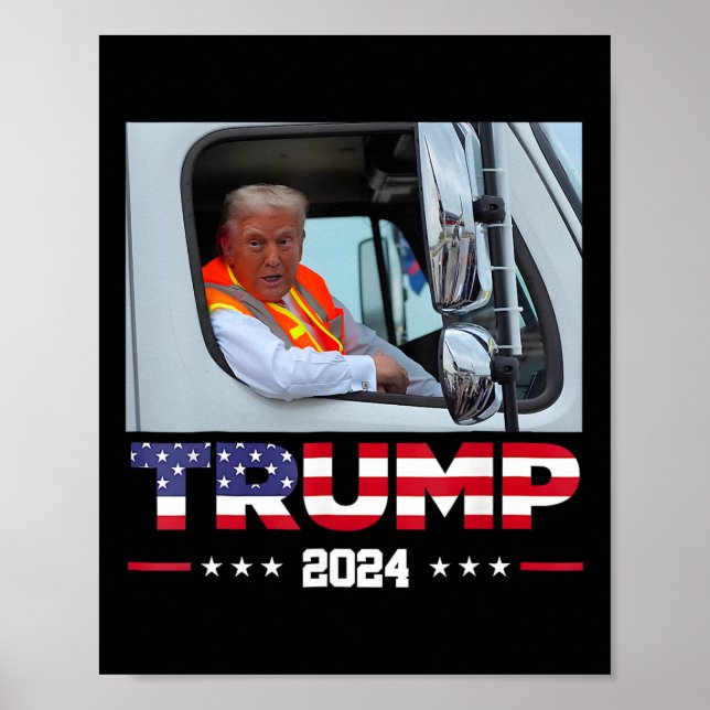 Affiche Donald Trump Circule Dans Le Camion À Déchets 1 (Devant)