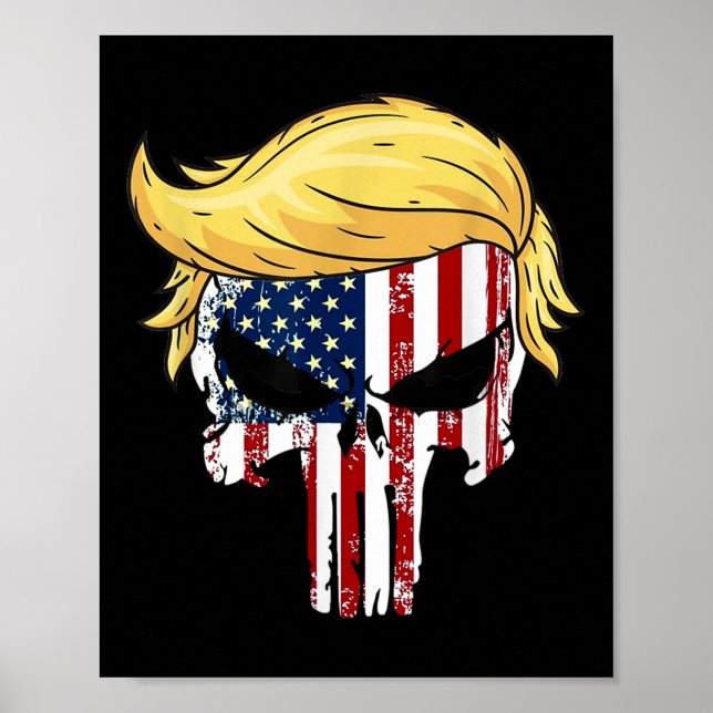 Affiche Donald Trump Coiffer le président Crâne reprendre  (Devant)