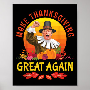 Affiche Donald Trump Costume de pèlerinage Faire Thanksgiv