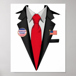 Affiche Donald Trump Costume Et Cravate Halloween
