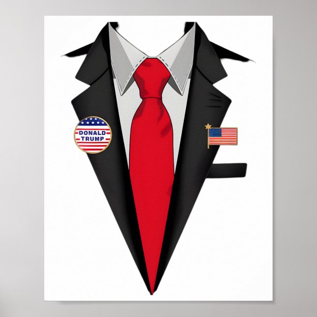 Affiche Donald Trump Costume Et Cravate Halloween (Devant)