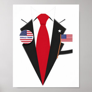 Affiche Donald Trump Costume Et Cravate Halloween Costume 