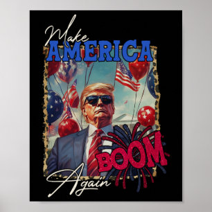 Affiche Donald Trump Feu d'Artifice Patriotique Fait le 4
