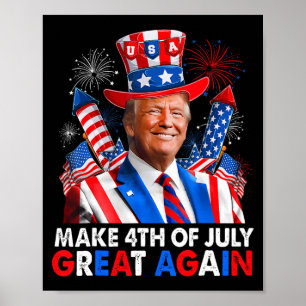 Affiche Donald Trump Feu patriotique Faire 4 juillet G