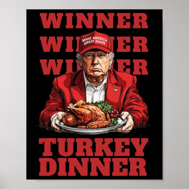 Affiche Donald Trump Gagnante du dîner au poulet - Préside (Devant)