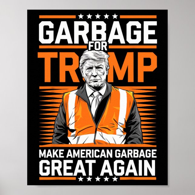 Affiche Donald Trump Garbage Orange réflexe de sécurité (Devant)