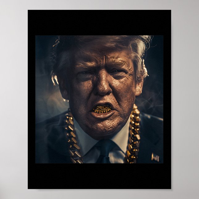 Affiche Donald Trump Gold Grillz (Devant)