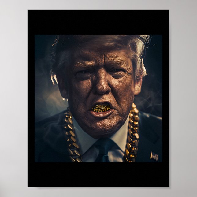 Affiche Donald Trump Gold Grillz (Devant)