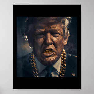 Affiche Donald Trump Gold Grillz