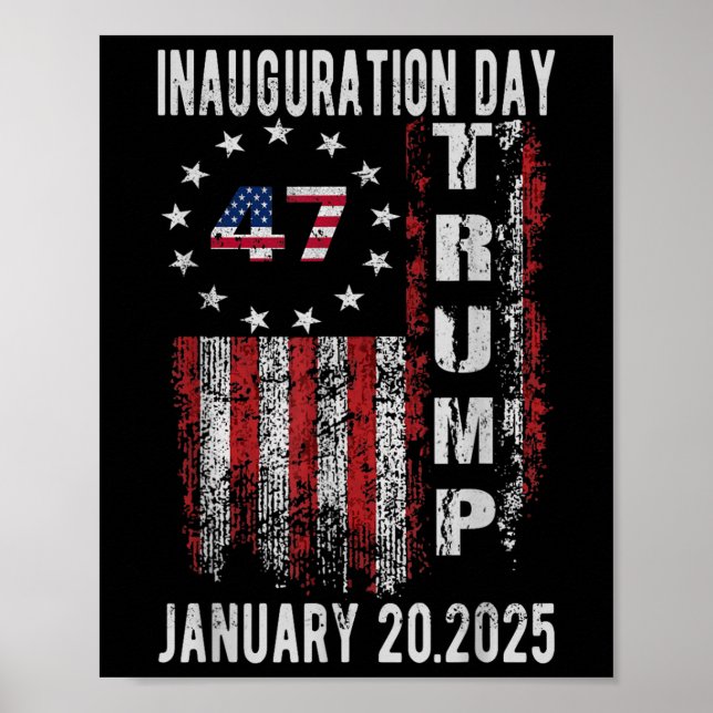 Affiche Donald Trump Jour D'Inauguration 2025 47 Th Trump  (Devant)