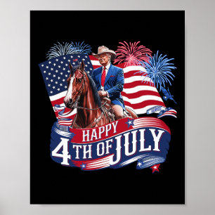 Affiche Donald Trump Joyeux 4 juillet pour les patriotes A