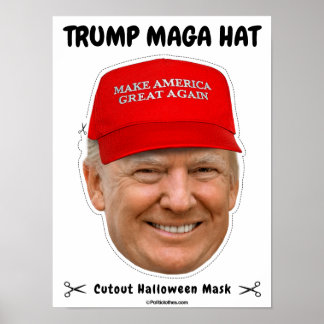 Affiche Donald Trump MAGA Casquette Masque d'Halloween