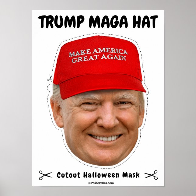 Affiche Donald Trump MAGA Casquette Masque d'Halloween (Devant)