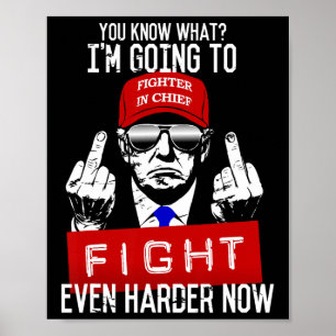 Affiche Donald Trump Majeur Moyen Doigt Renversant Pro Rep