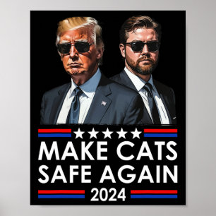 Affiche Donald Trump met les chats en sécurité à nouveau 2