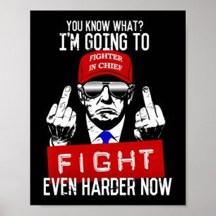 Affiche Donald Trump Middle Finger Flipping Off Pro Repubb