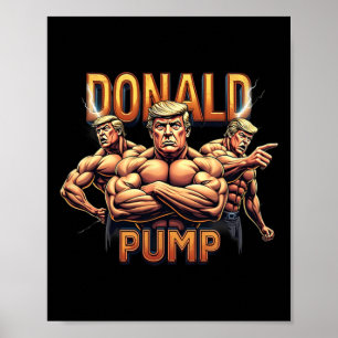 Affiche Donald Trump musculation drôle mème de gym humour