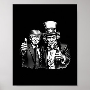 Affiche Donald Trump Oncle Sam Selfie Pouce En L'air Drôle
