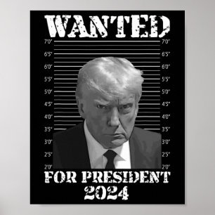 Affiche Donald Trump Pas Coupable Mug Tiré Recherché 2024 