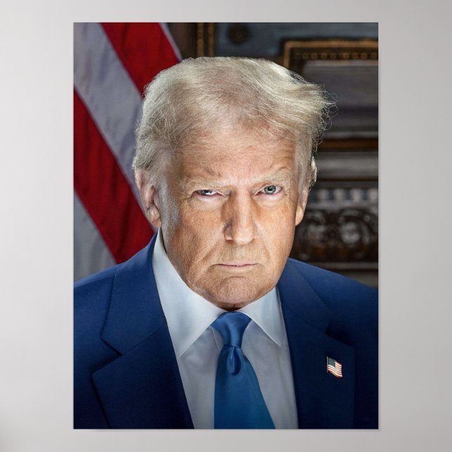 Affiche Donald Trump Portrait officiel Photo 2025 (Devant)
