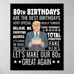Affiche Donald Trump Président Drôle 80e Anniversaire Trum