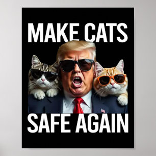 Affiche Donald Trump Rend Les Chats Sûrs À Nouveau Chapeau