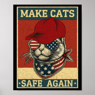 Affiche Donald Trump Rend Les Chats Sûrs À Nouveau Chapeau