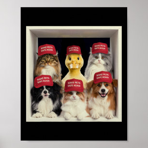 Affiche Donald Trump Rendons la sécurité aux animaux de co