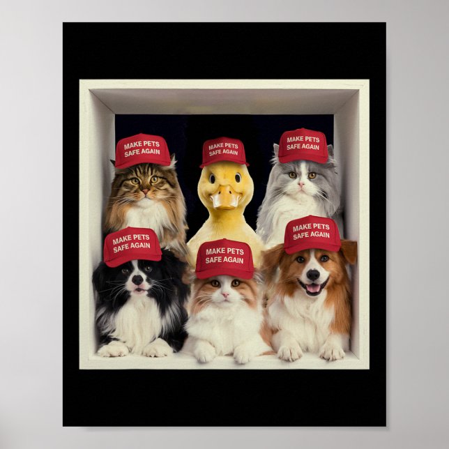 Affiche Donald Trump Rendons la sécurité aux animaux de co (Devant)
