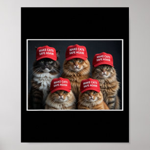 Affiche Donald Trump Rendre les chats en sécurité Casquett