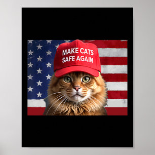 Affiche Donald Trump Rendre les chats en sécurité Casquett