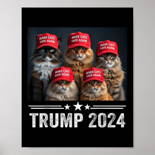 Affiche Donald Trump Rendre les chats en sécurité Casquett