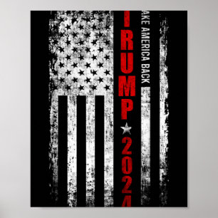 Affiche Donald Trump Reprenez l'Amérique Drapeau Américain