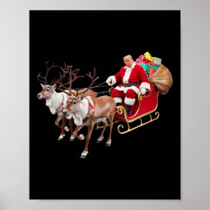 Affiche Donald Trump Santa Claus Sleigh Noël Noël Noël Noë