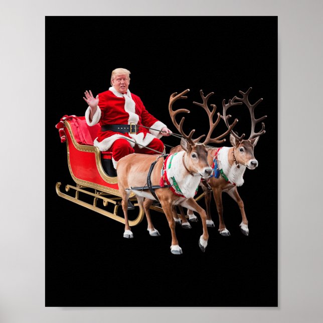 Affiche Donald Trump Santa Claus Sleigh Noël Noël Noël Noë (Devant)