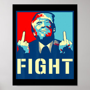 Affiche Donald Trump se bat avec un partisan républicain T