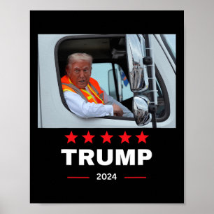 Affiche Donald Trump Se Déplace Dans Un Camion À ordures