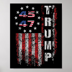 Affiche Donald Trump Shirt Trump Merchandise 45 47 Trump 2