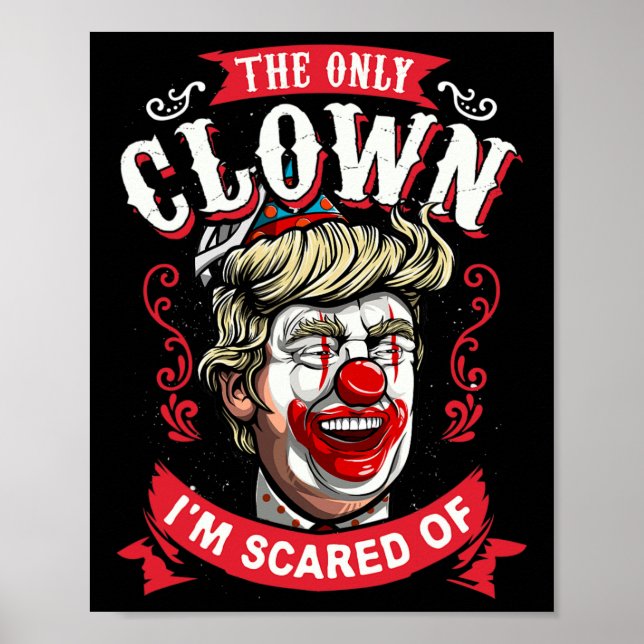Affiche Donald Trump T Shirt Drôle Clown Résiste Hommes Fe (Devant)