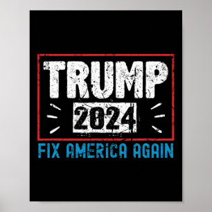 Affiche Donald Trump Vintage 2024 Réparer l'Amérique Encor